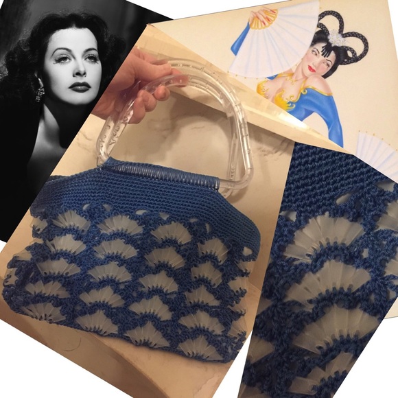 Vintage Handbags - 1960s true unique vintage handmade fan pinup bag♥️